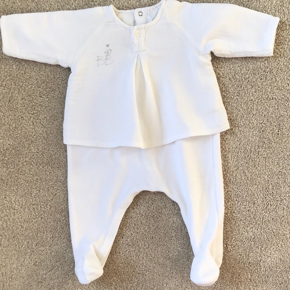 PETIT BATEAU Velour footed one piece. 3 months
